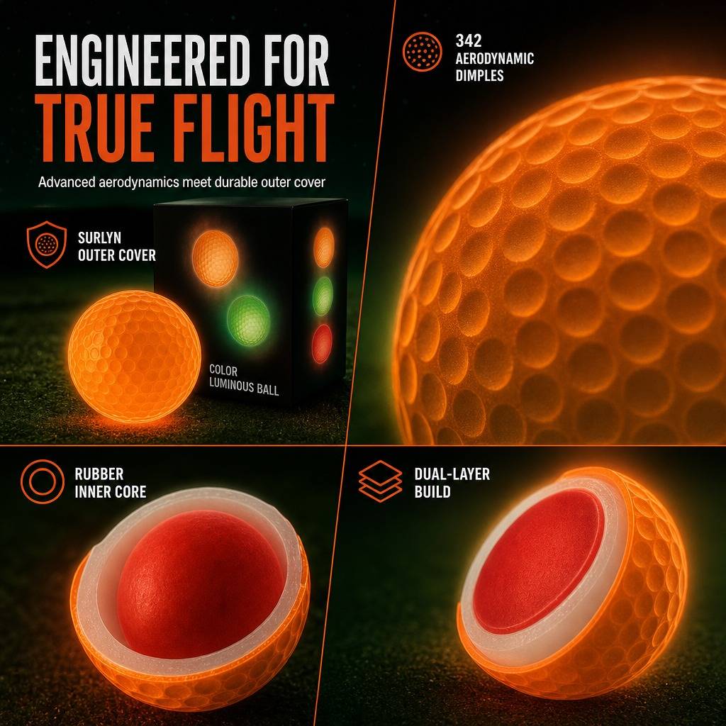 🌙Light Up LED Golf Balls Glowing Flashing Golf Balls for Night Play