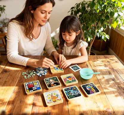 🎨DIY Mosaic Coaster Set – World-Famous Paintings Series: Handcrafted Creative Decal Artwork