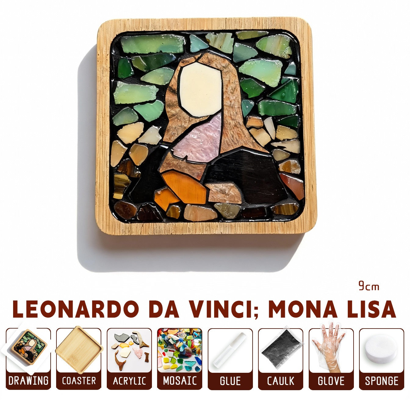 🎨DIY Mosaic Coaster Set – World-Famous Paintings Series: Handcrafted Creative Decal Artwork