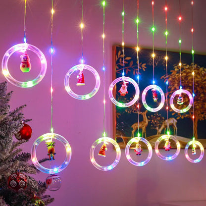 🎄Christmas Curtain Lights – Remote Control & 8 Lighting Modes for Cozy Holiday Windows ✨🎁