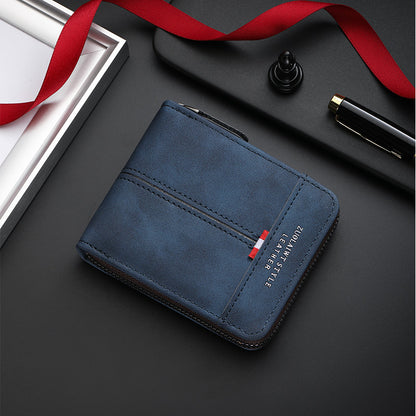 🔥🎉 Men's PU Leather Zip-Around Bifold Wallet
