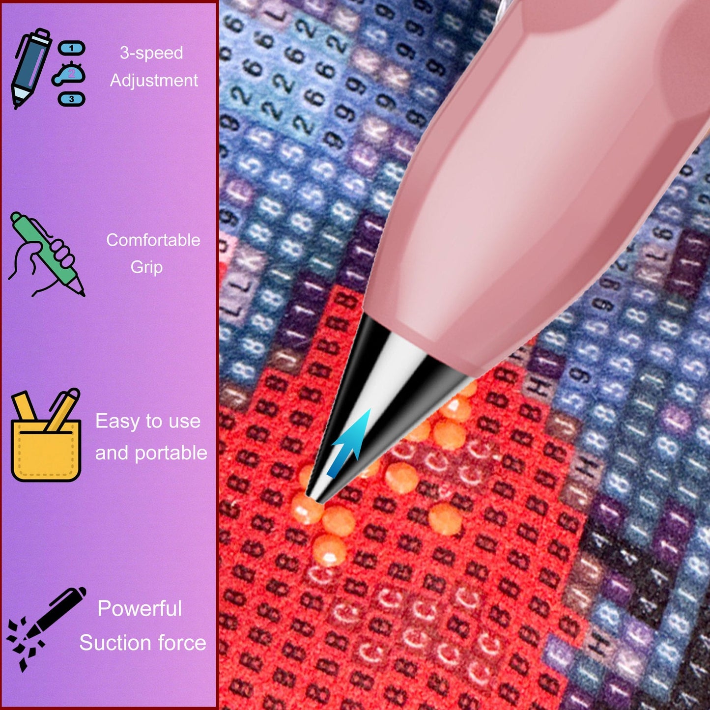 ✨ Electric Diamond Painting Pen – Effortless Diamond Placement Tool