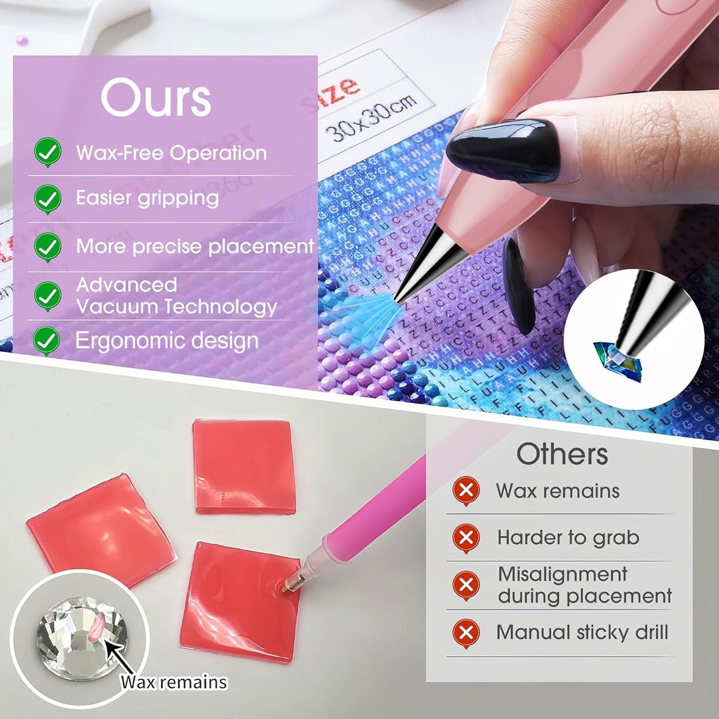 ✨ Electric Diamond Painting Pen – Effortless Diamond Placement Tool