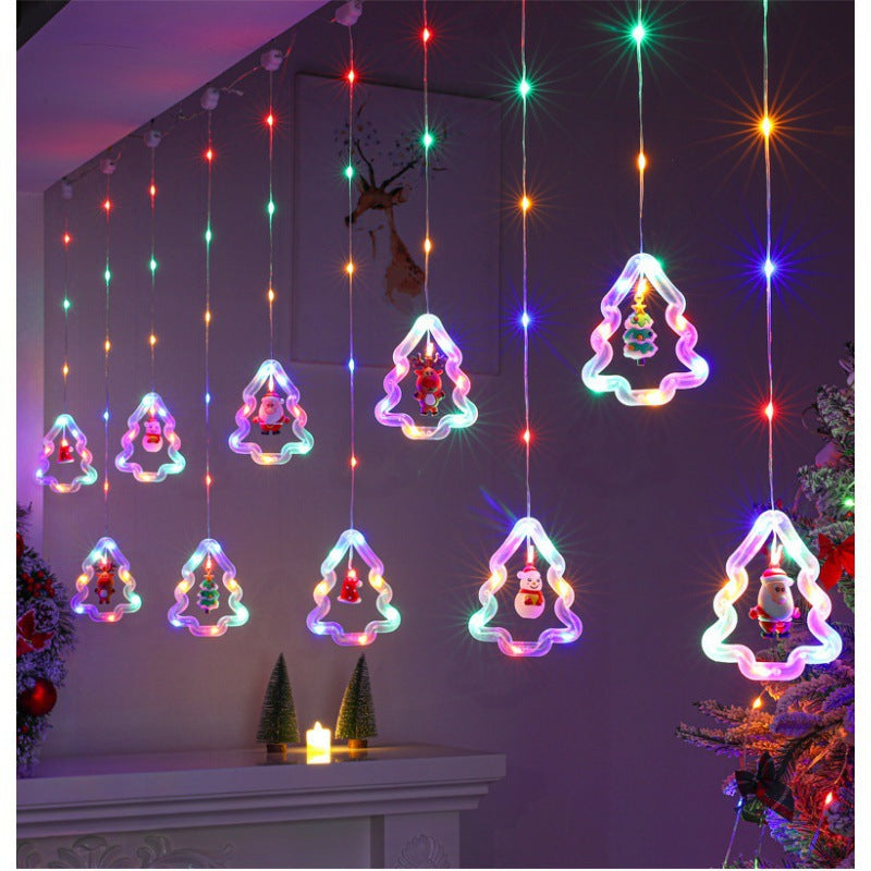 🎄Christmas Curtain Lights – Remote Control & 8 Lighting Modes for Cozy Holiday Windows ✨🎁