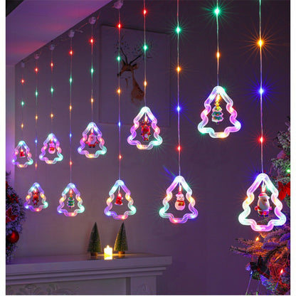 🎄Christmas Curtain Lights – Remote Control & 8 Lighting Modes for Cozy Holiday Windows ✨🎁