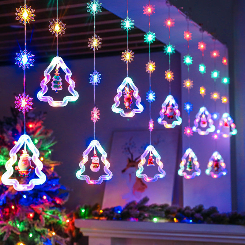 🎄Christmas Curtain Lights – Remote Control & 8 Lighting Modes for Cozy Holiday Windows ✨🎁