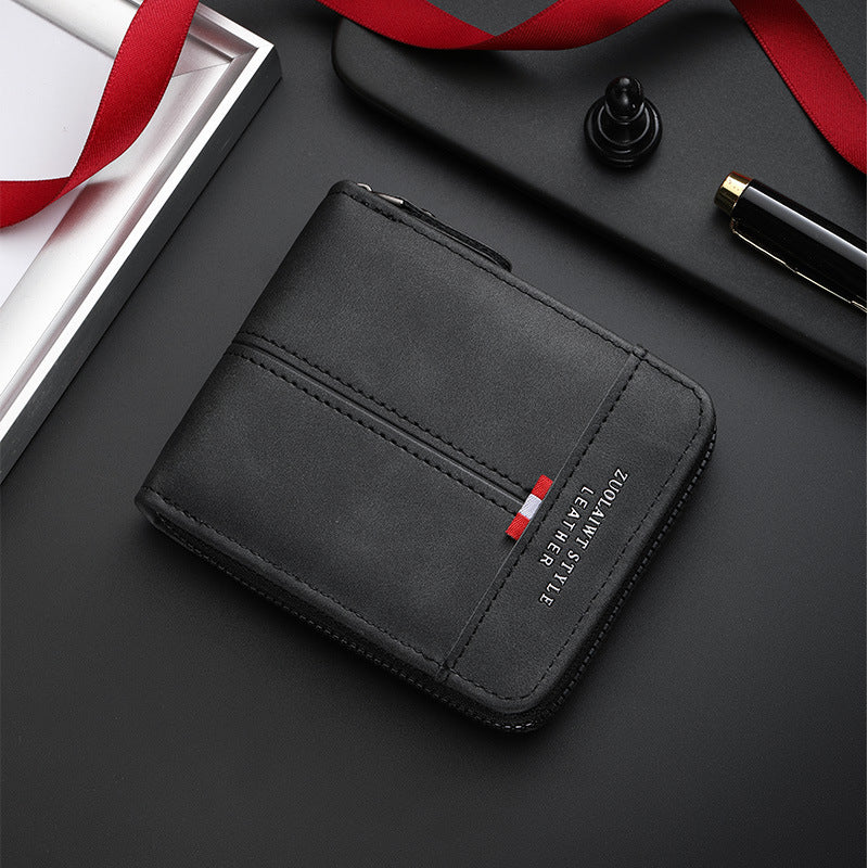 🔥🎉 Men's PU Leather Zip-Around Bifold Wallet