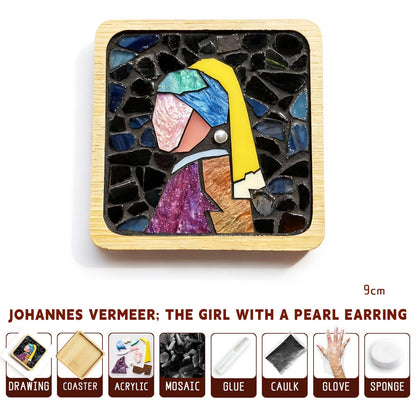 🎨DIY Mosaic Coaster Set – World-Famous Paintings Series: Handcrafted Creative Decal Artwork