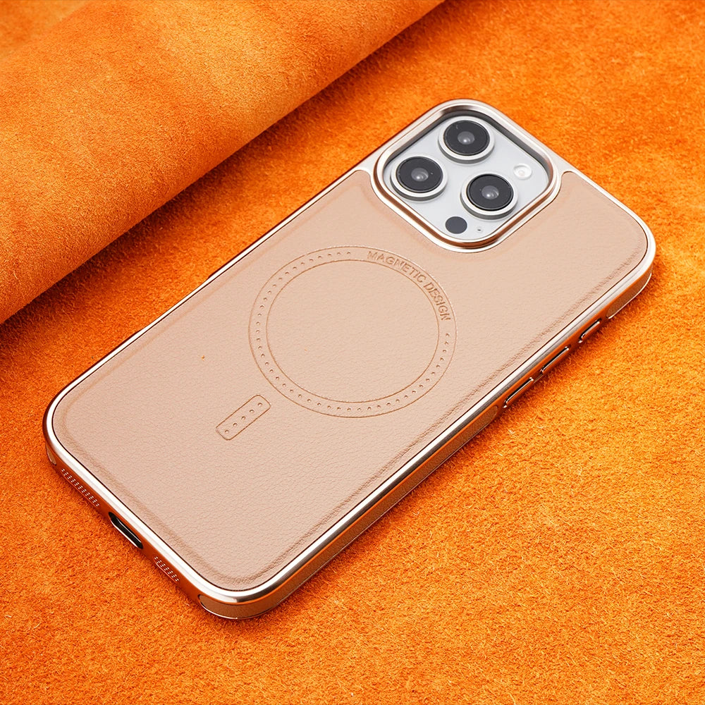 MagSafe magnetiskt mobilskal i läder - mjukt premiumläder med förbättrat grepp