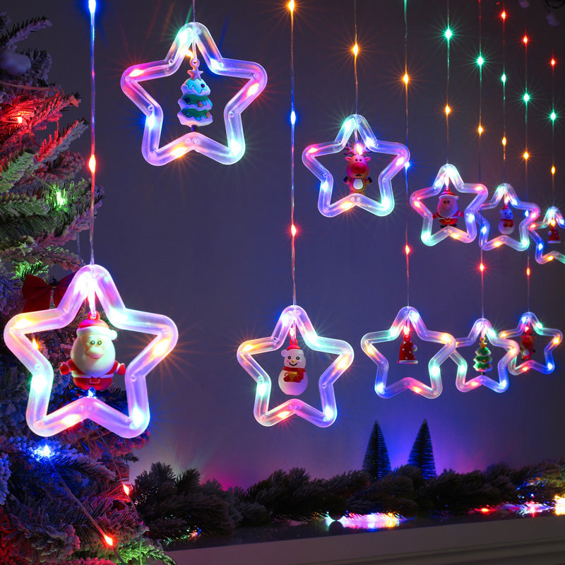 🎄Christmas Curtain Lights – Remote Control & 8 Lighting Modes for Cozy Holiday Windows ✨🎁