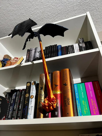 🐉 Vuurspuwende draak-boekenplankdecoratie-lamp + LED-vlamverlichtingsset