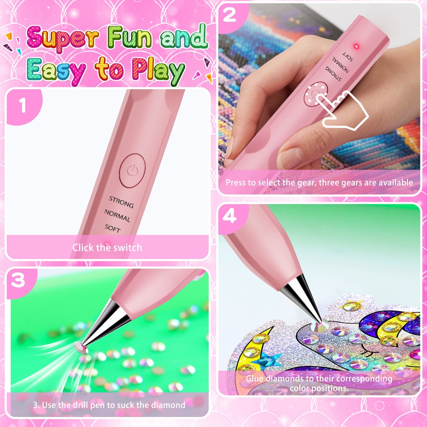 ✨ Electric Diamond Painting Pen – Effortless Diamond Placement Tool