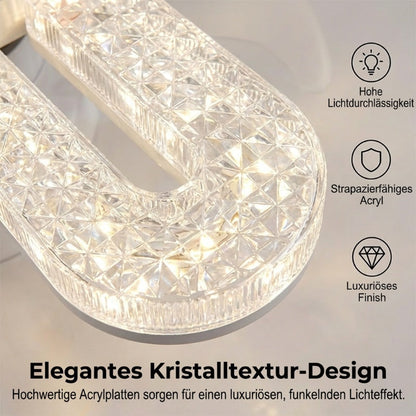 LED fan light with 5 blades and crystal effec