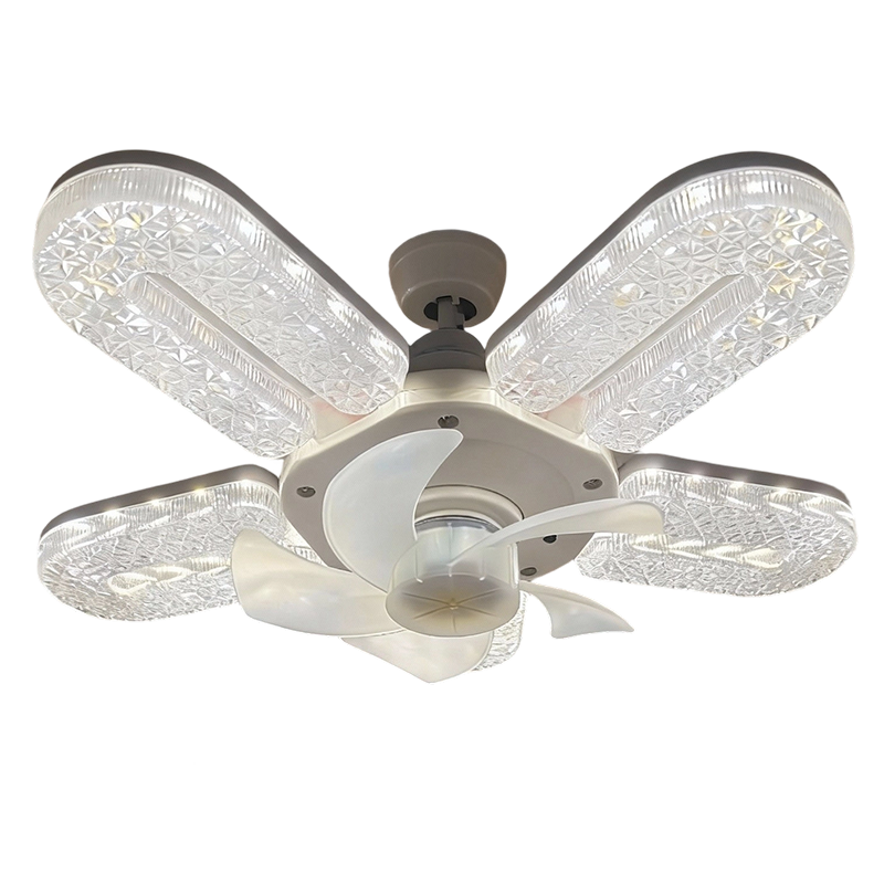 LED fan light with 5 blades and crystal effec