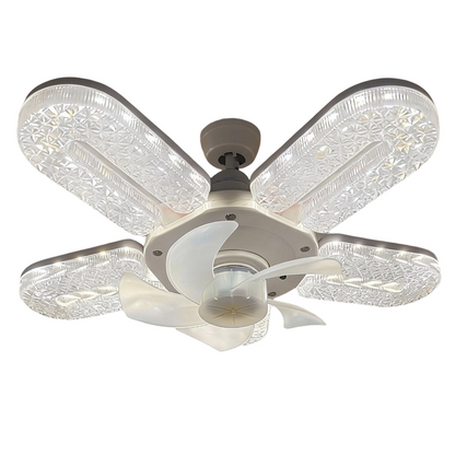 LED fan light with 5 blades and crystal effec