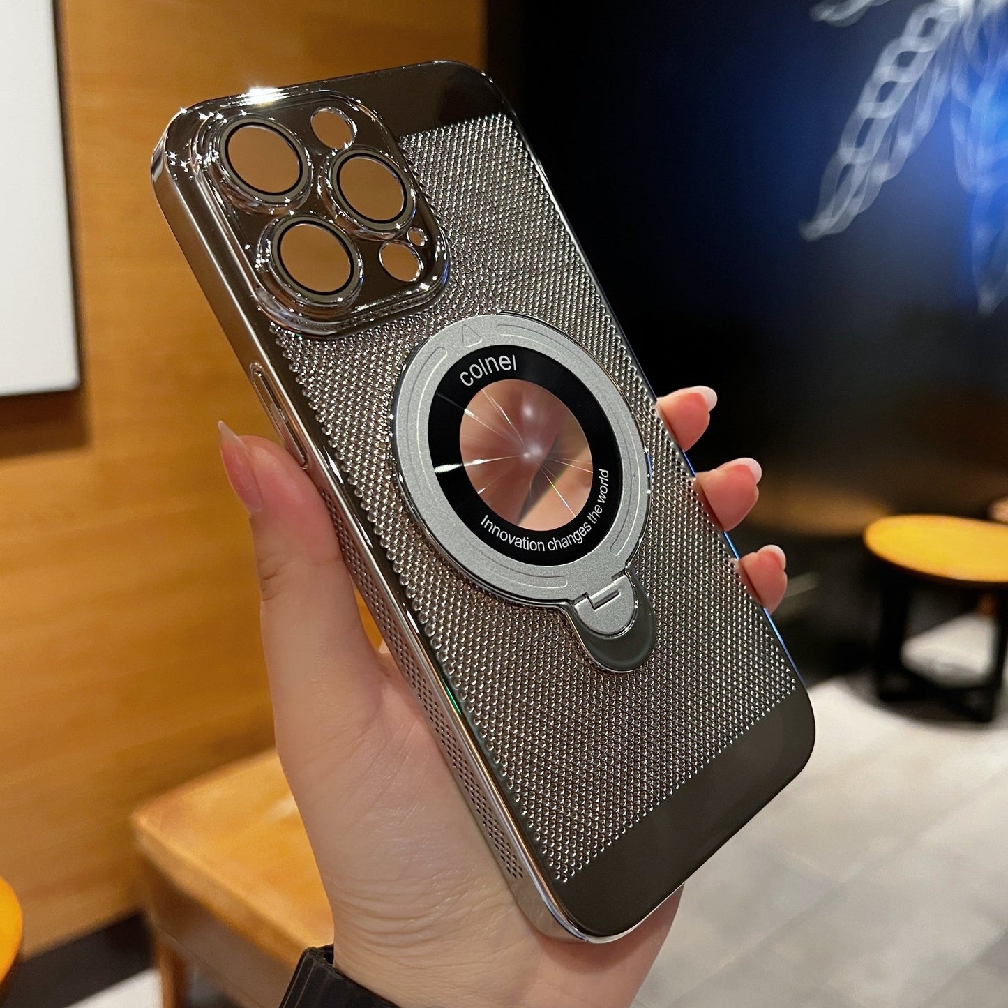 360° roterande mobilskal med stativ, avancerad värmeavledning och stöd för magnetisk laddning