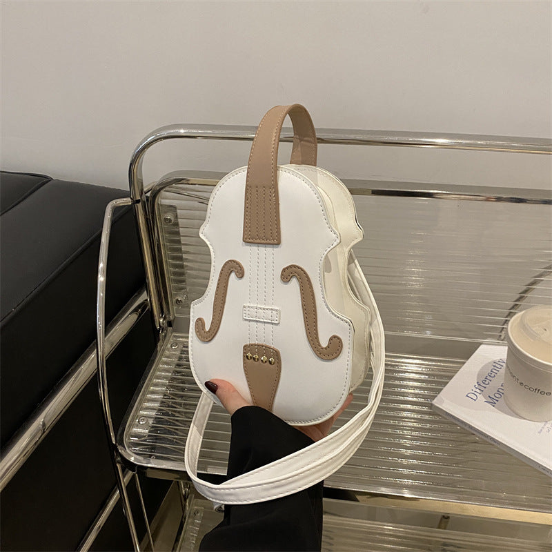 Unique Guitar-Shaped Denim Crossbody Bag for Women