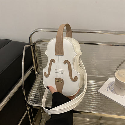 Unique Guitar-Shaped Denim Crossbody Bag for Women