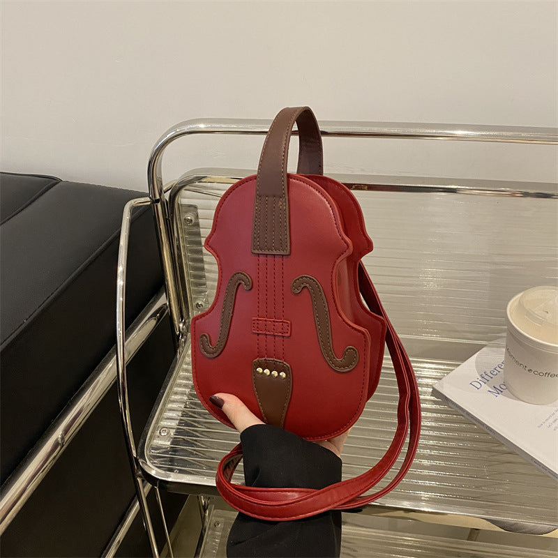 Unique Guitar-Shaped Denim Crossbody Bag for Women