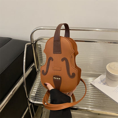 Unique Guitar-Shaped Denim Crossbody Bag for Women
