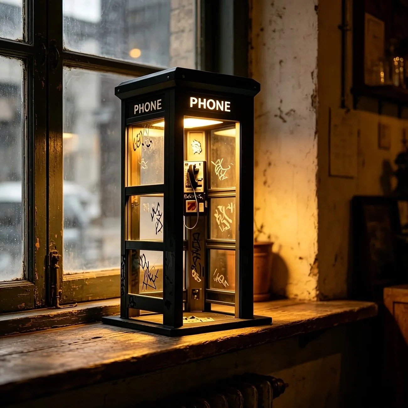 📞Vintage Phone Booth Ambient Lamp✨