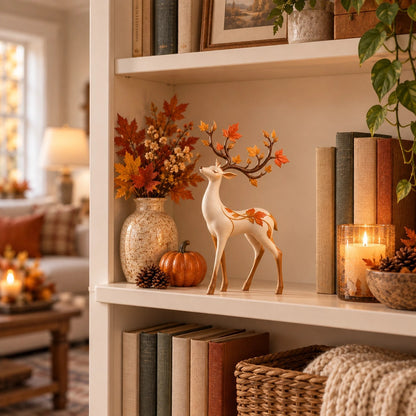 🍁Autumn Leaf Antler Deer Figurine🦌