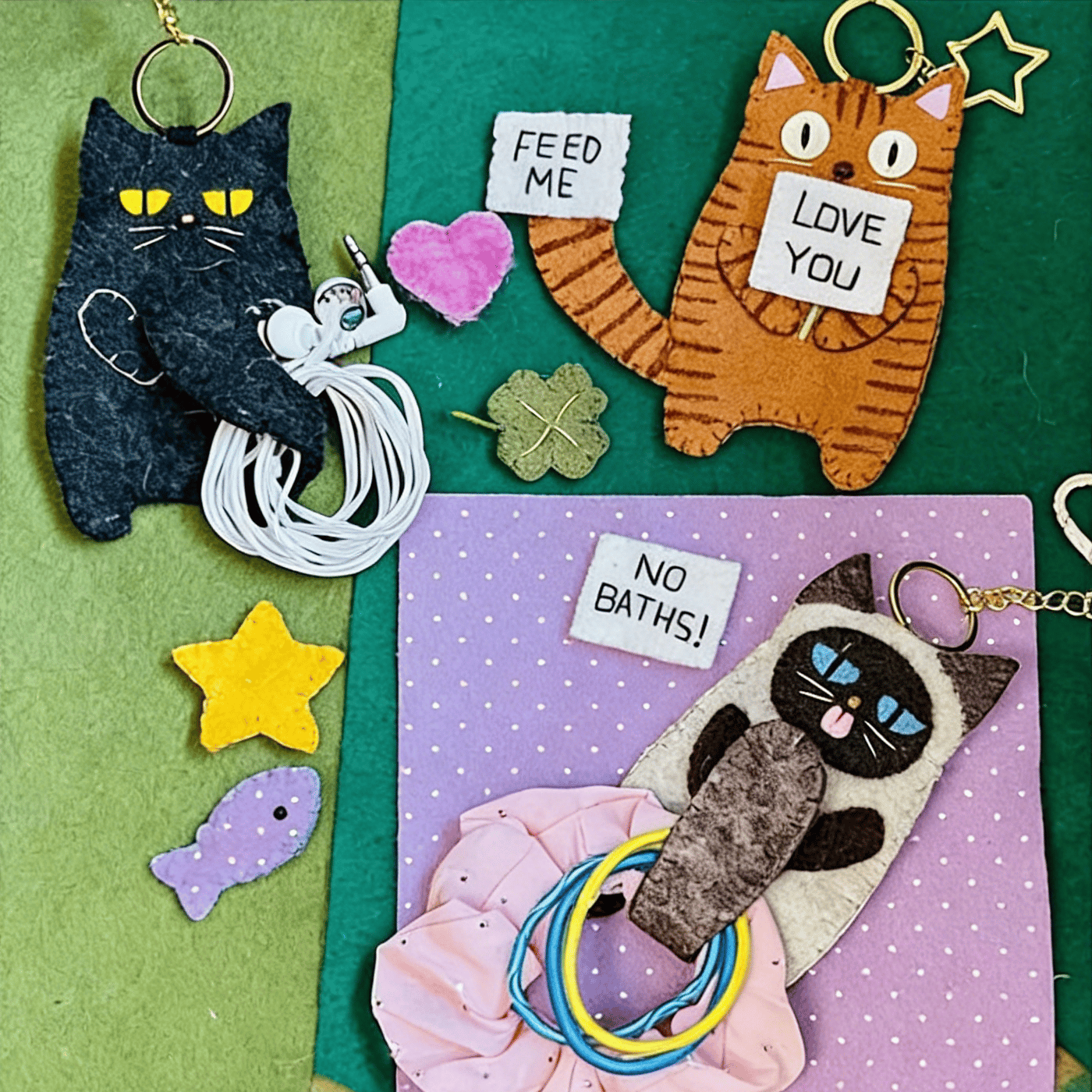 Felt Kitty Keyring