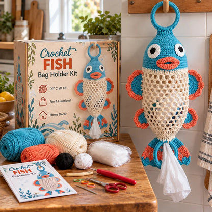 🧶Crochet Animal Bag Holder DIY Kit – Cute & Functional Hanging Storage Craft Kit