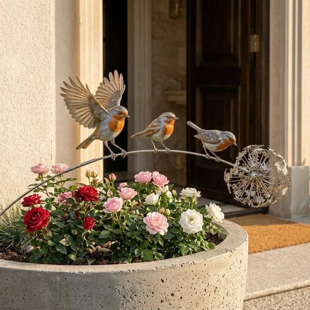 🕊️Robin Memorial Garden Stake – “Loved Ones Are Near”❤️