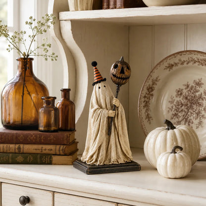 👻Lighted Vintage Ghost Figurine with Glowing Pumpkin Staff-🔥Buy 2 Get Free Shipping