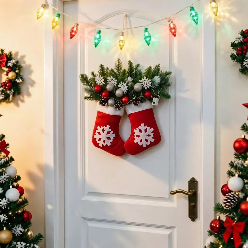 🎅 Flashing Christmas Glove Wreath · Create a warm and cosy Christmas atmosphere