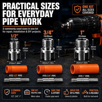 🔧 Drill-Powered Pipe Threading Tool Kit