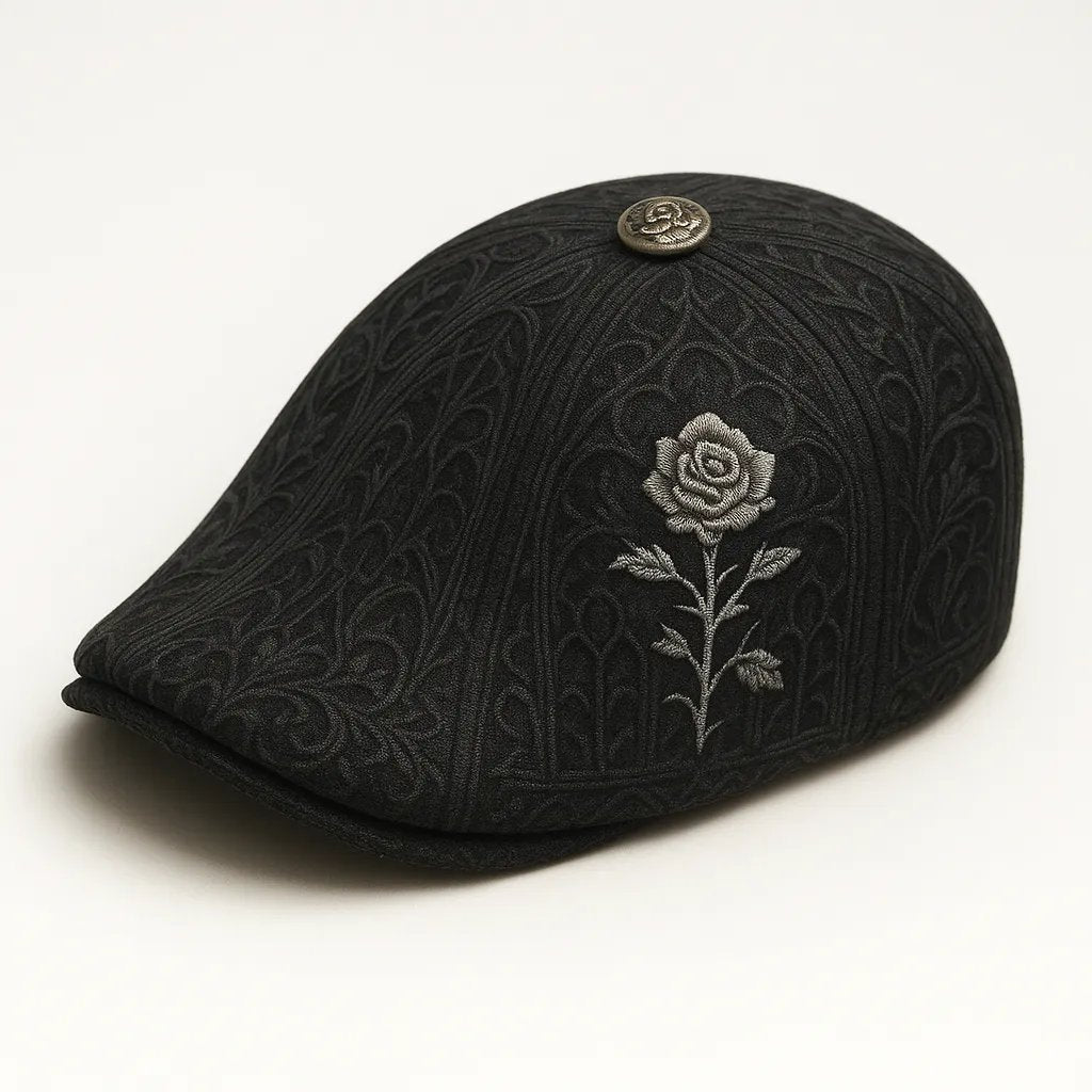 💀Handcrafted Skull & Thorn Flat Cap🎁Buy 2 Free Shipping