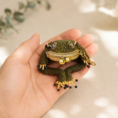 🐸Charming hand-knitted frog coin purse