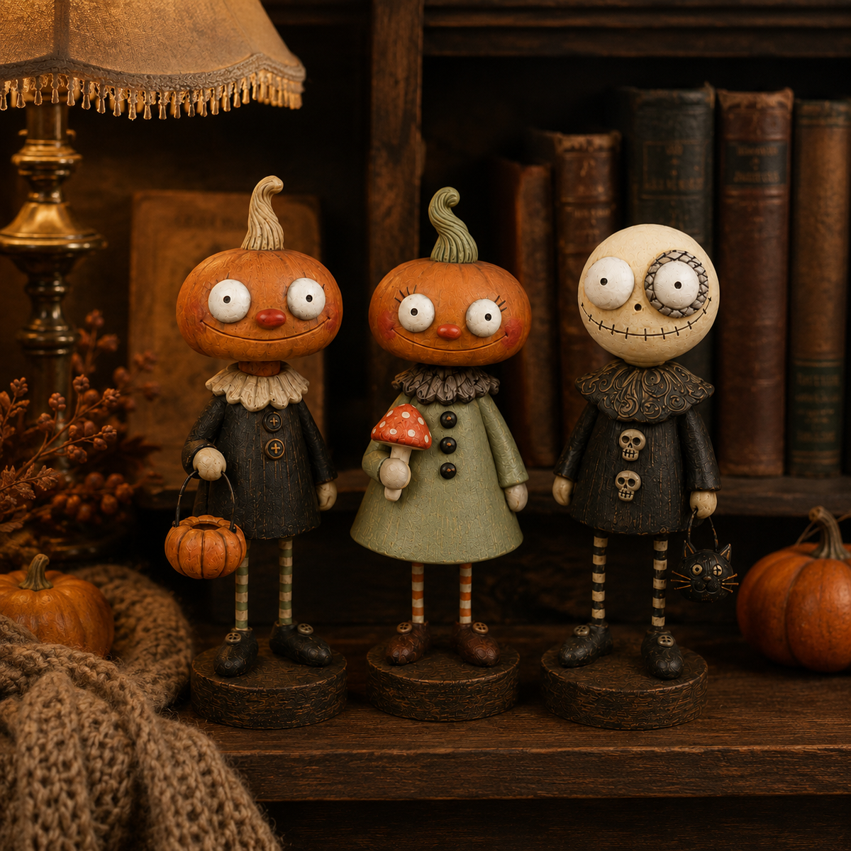Primitive Pumpkin Friends – Vintage Halloween Figurines Collection