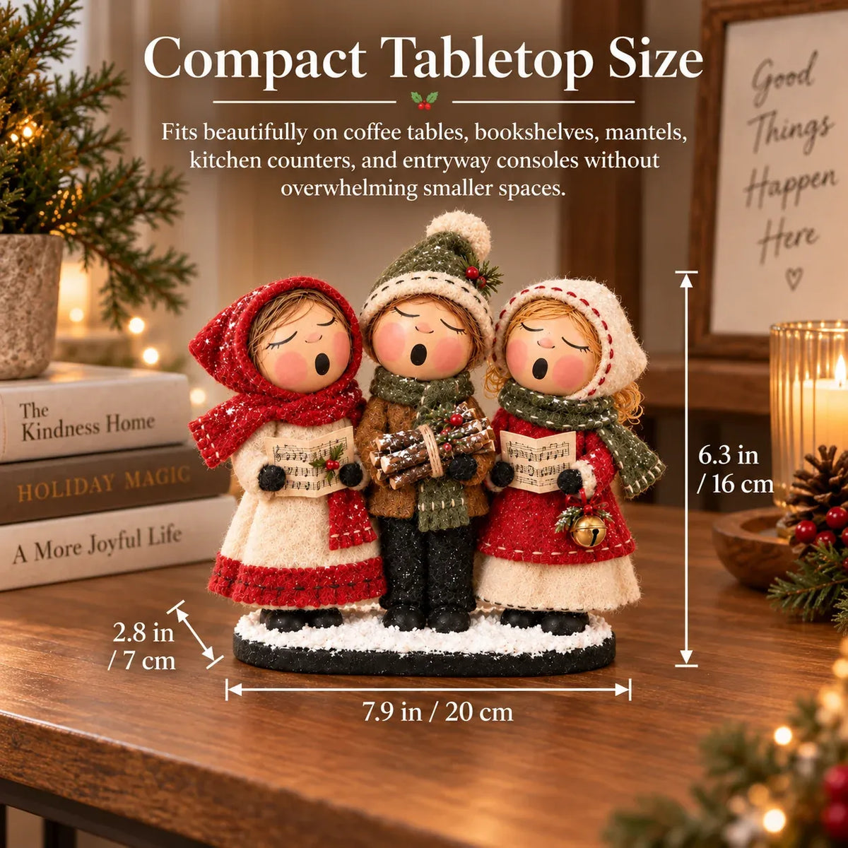 🎄 Vintage Christmas Carolers Figurine | Cozy 3-Person Tabletop Holiday Decor 🎶
