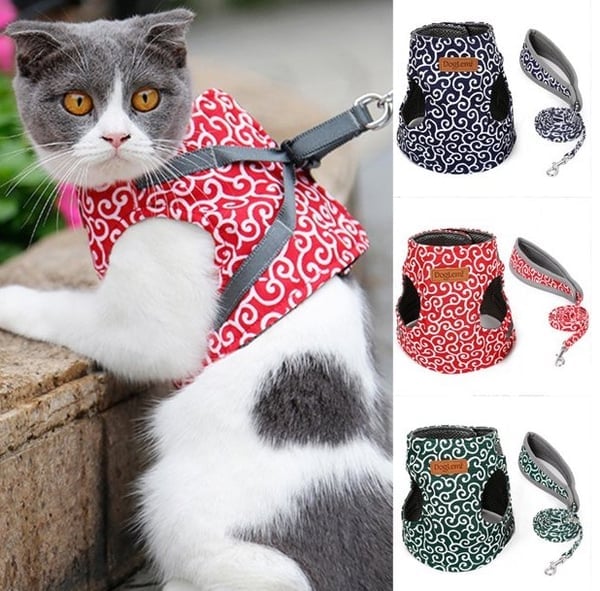 😽Pet Leash Breakaway bröstrem väst sele