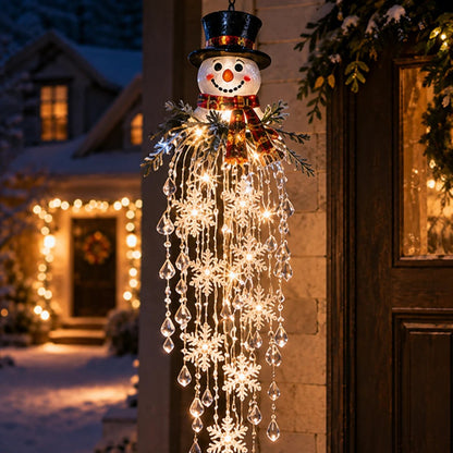 ❄️Crystal Cascade Christmas Lights – Hanging LED Veranda Decorations: Snowflakes & Crystals ✨