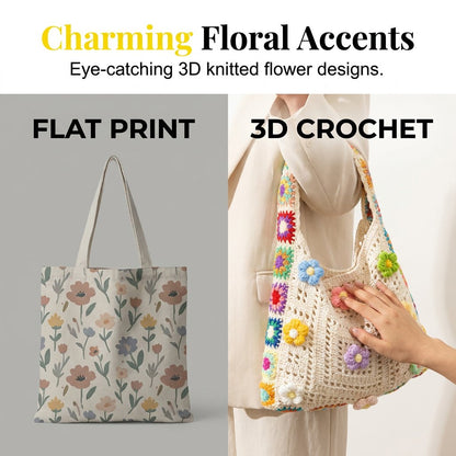 🌼Bohemian Ethnic Crochet Woven Bag, Spacious & Multi-use