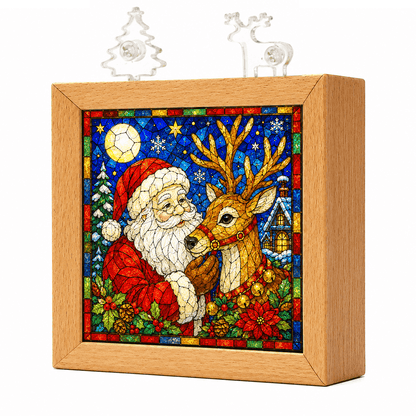 🧩Acrylic Puzzle Night Light - Santa Claus and Reindeer