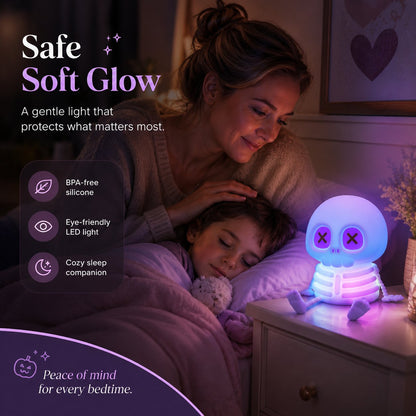 💀Charming Silicone Skeleton Color Changing Bedside Night Light