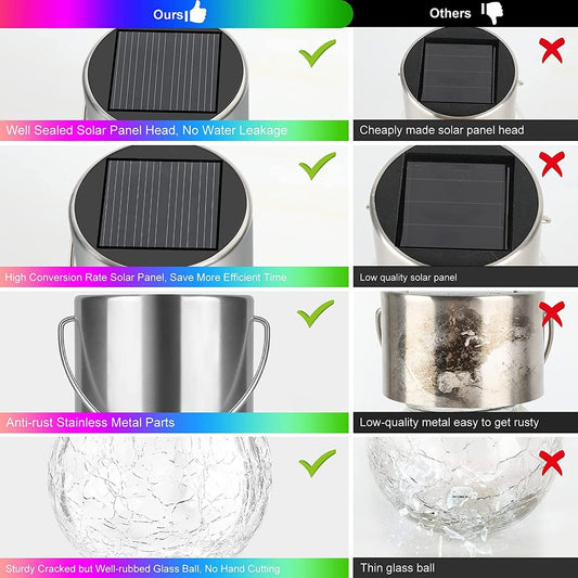 Solar Mosaic Crackle Globes LED trädgårdslampor/Solar Crack Glass LED Chandelier