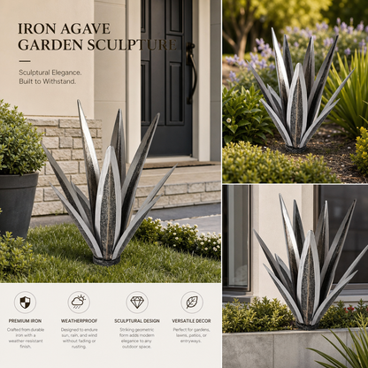 🌵 Rustic Metal Agave Garden Sculpture