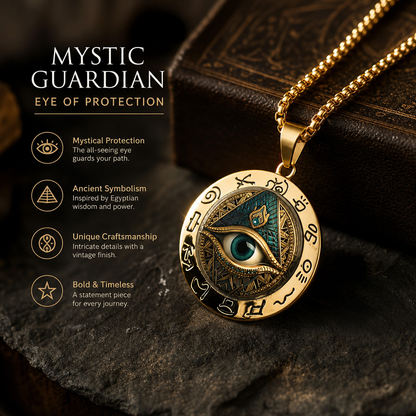 ✨ Vintage All-Seeing Eye Pendant Necklace – Zinc Alloy – Gold/Silver-Plated – Mysterious Retro Design for Everyday Wear and Evening Outings 🖤
