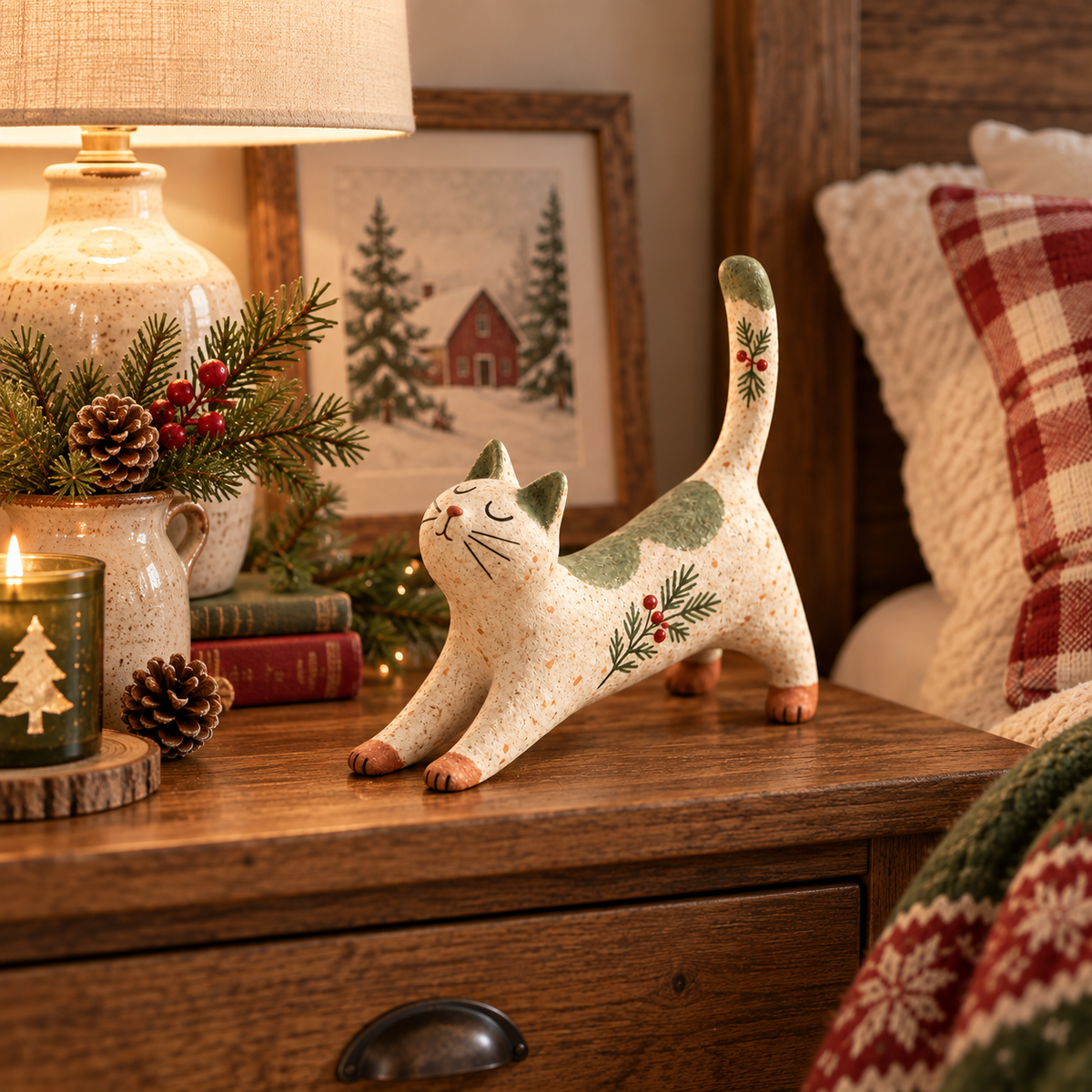 🐾Woodland Christmas Cat Figurine