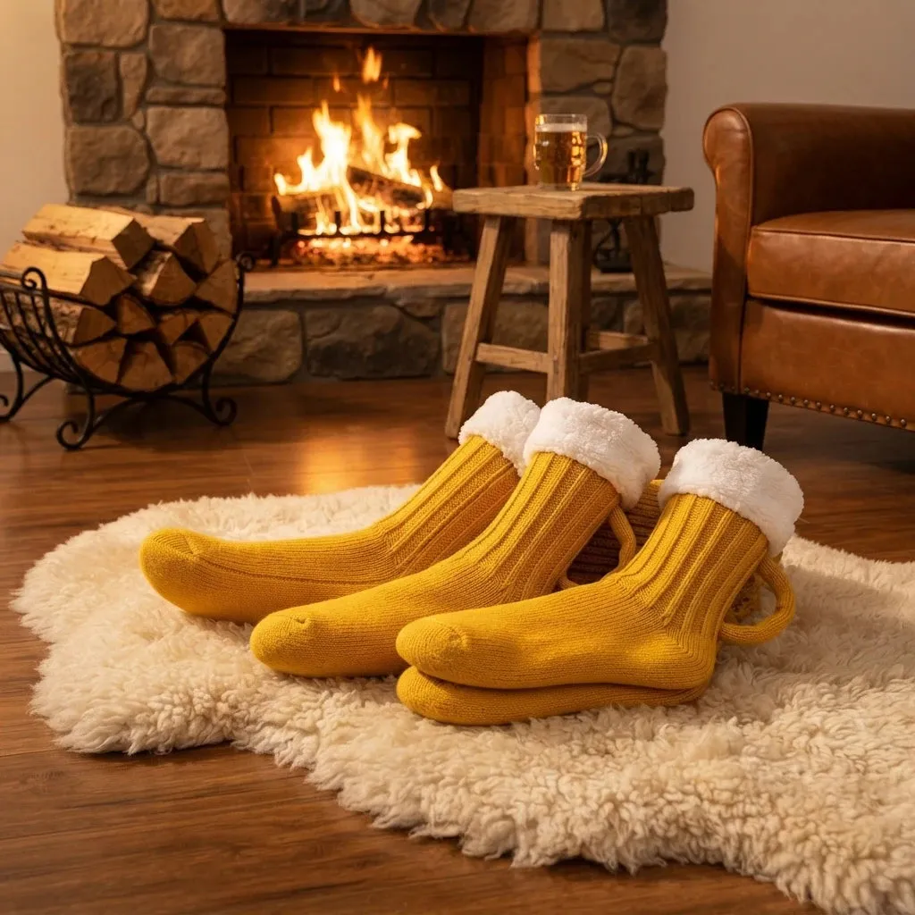 🍺 Medieval BrewBoot Mug Socks – Soft Warmth for Every Brew