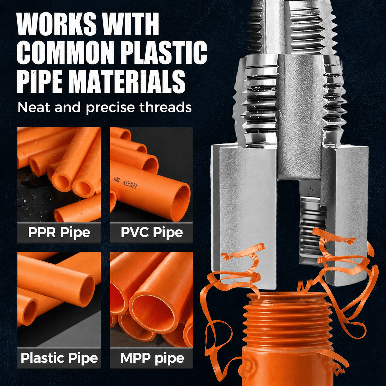 🔧 Drill-Powered Pipe Threading Tool Kit