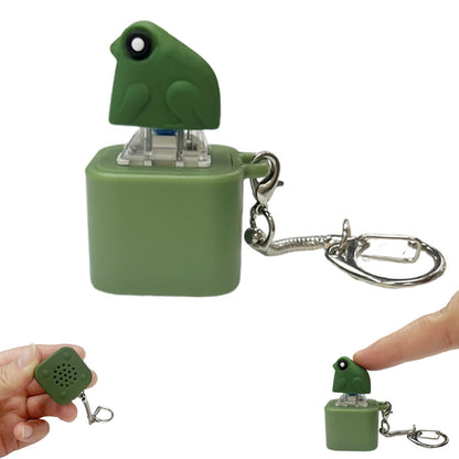🐸Frog Croaking Fidget Toy - Rechargeable Frog Croaking Keychain, Frog Croaking Stress Reliever with Colorful Lights, Fun & Portable Anxiety Relief Toy