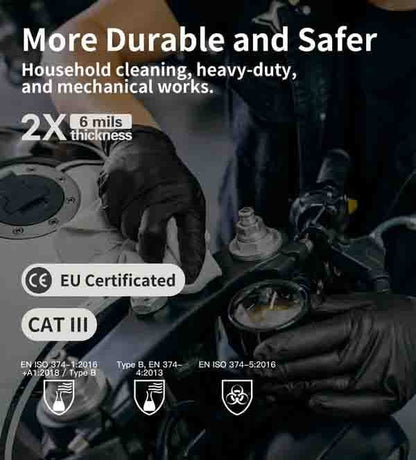 100/50-pack svarta engångshandskar av nitril