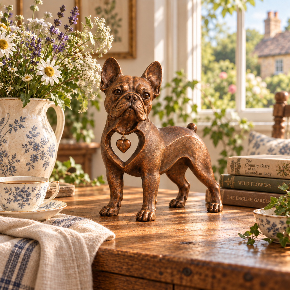 ⭐Classic Retro-Style French Bulldog Sculpture — Love at First Sight！